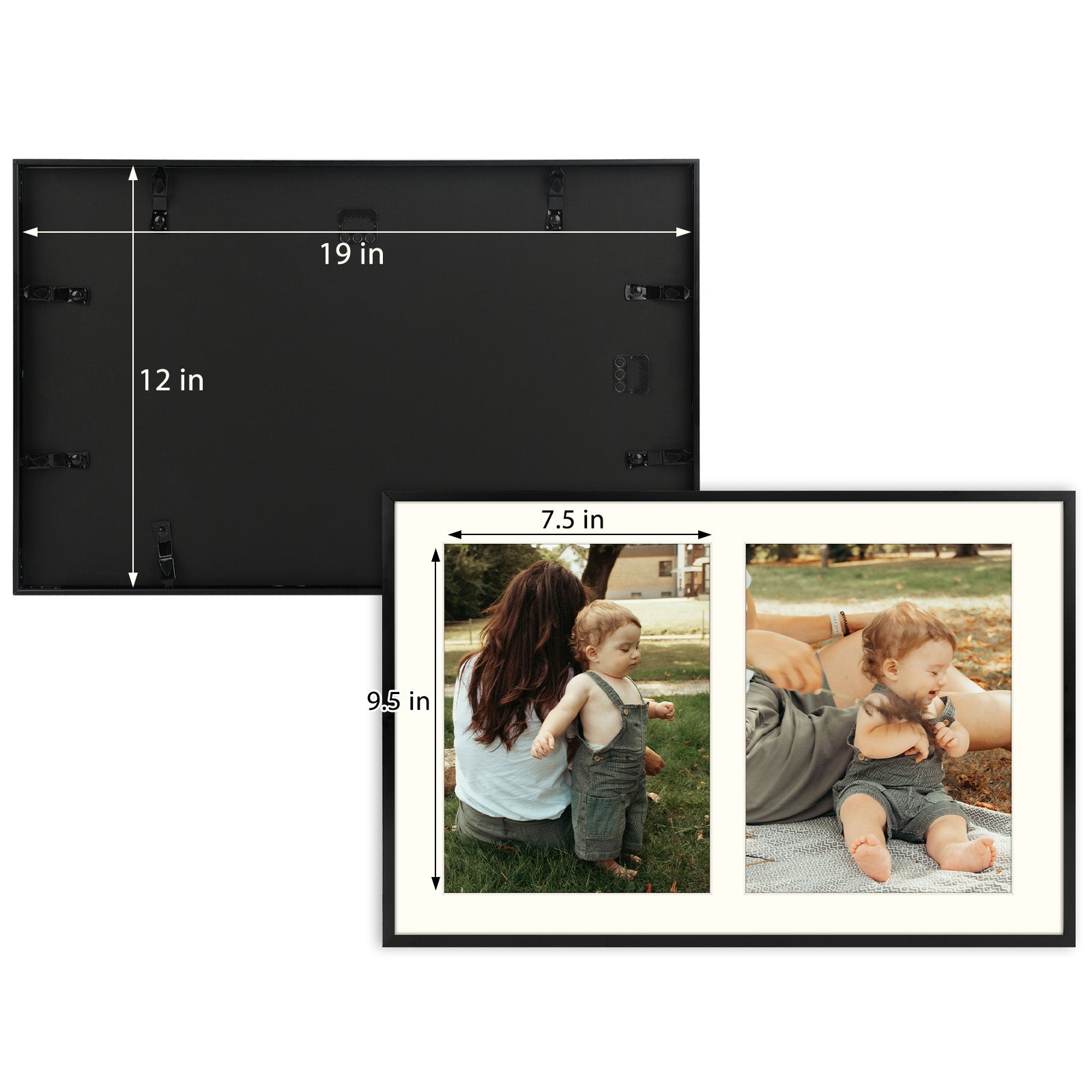 Aluminum Frames Collage Frame with Ivory Mat and Real Glass, Frame Thickness 1.02 Inch Picture Frame Golden State Art