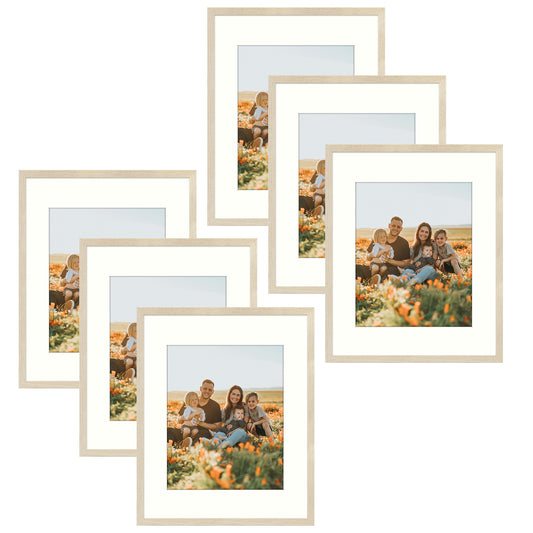 16x20 MDF Shadow Frame for 11x14 Picture and Ivory Mat (6 Pack) Beige Picture Frame Golden State Art