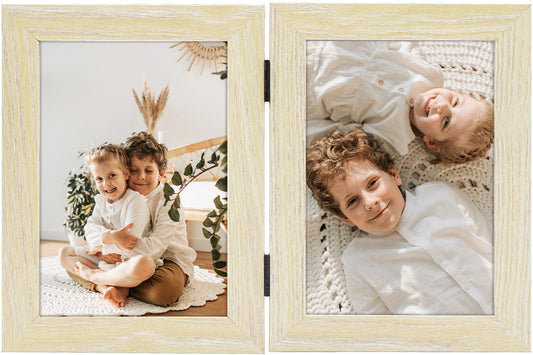 Hinged Frames Displays 2 Photos with Real Glass(10 Pack) Picture Frame Golden State Art