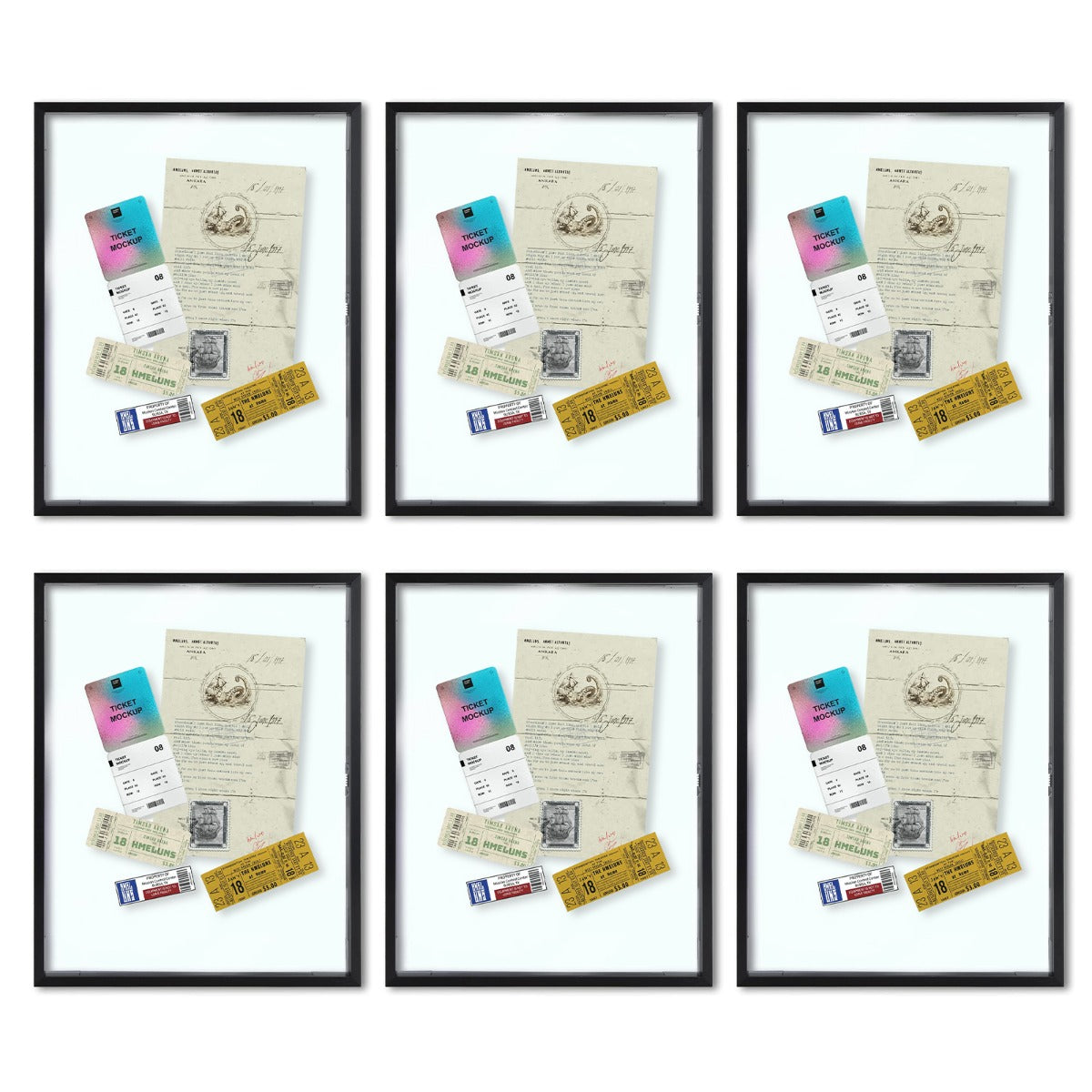 Aluminum Picture Frames Floating Frame, Clear Glass Displays for Wall or Table Top Decoration 6 Pack 11x14 Black Picture Frame Golden State Art