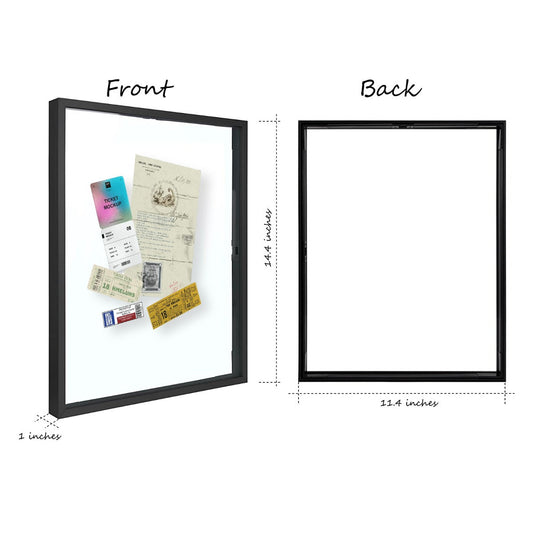 Aluminum Picture Frames Floating Frame, Clear Glass Displays for Wall or Table Top Decoration Picture Frame Golden State Art