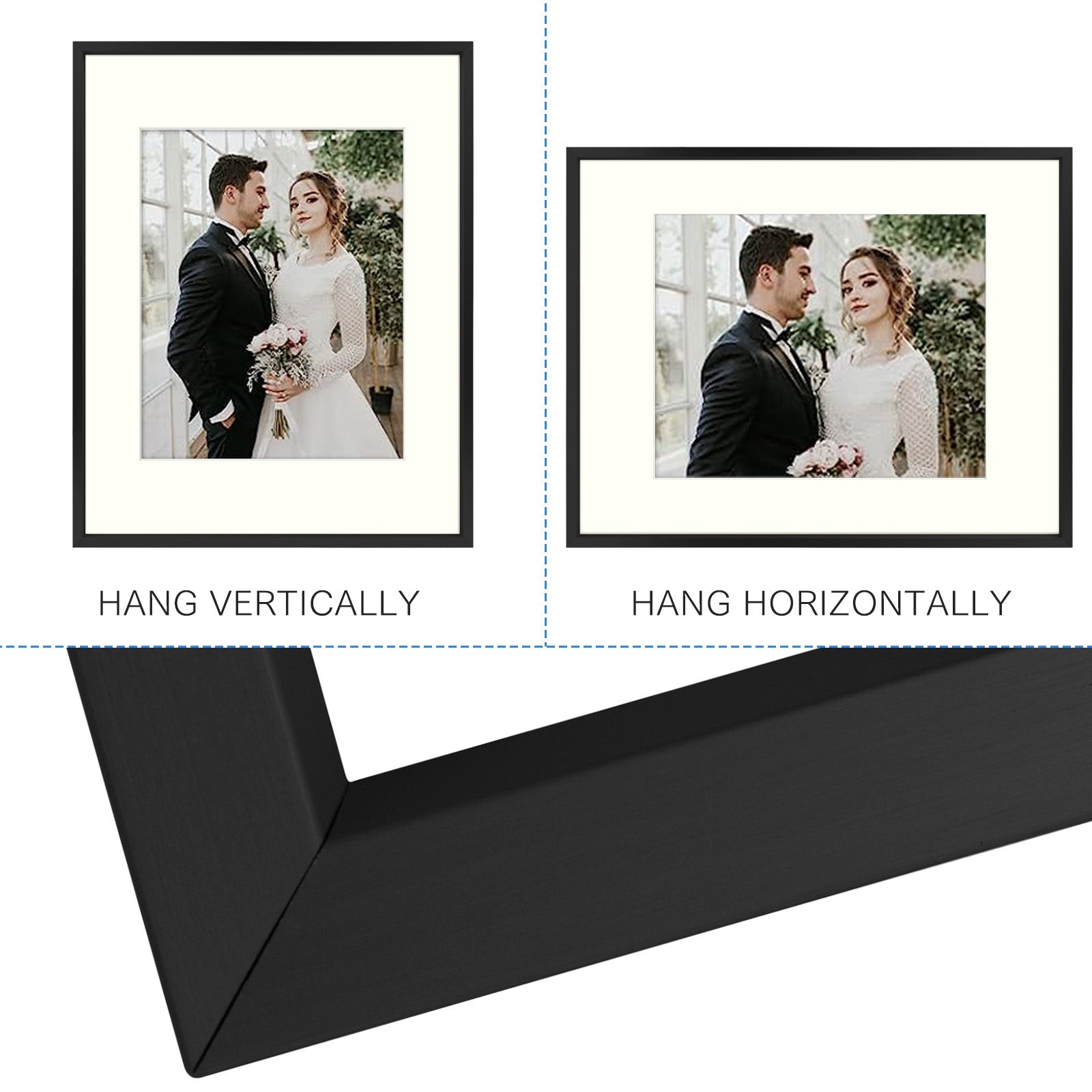 Gallery Walls Aluminum Picture Frame One 11x14, Two 8x10, and Four 5x7 Pictures with Ivory mat, Frame Thickness 0.98 Inch(28 Pack) Picture Frame Golden State Art