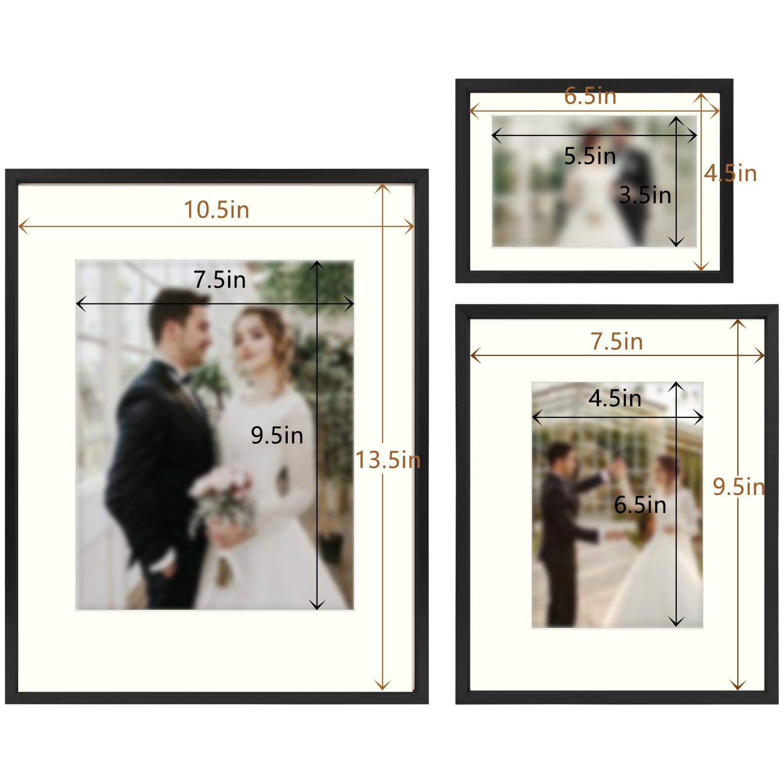 Gallery Walls Aluminum Picture Frame One 11x14, Two 8x10, and Four 5x7 Pictures with Ivory mat, Frame Thickness 0.98 Inch(28 Pack) Picture Frame Golden State Art