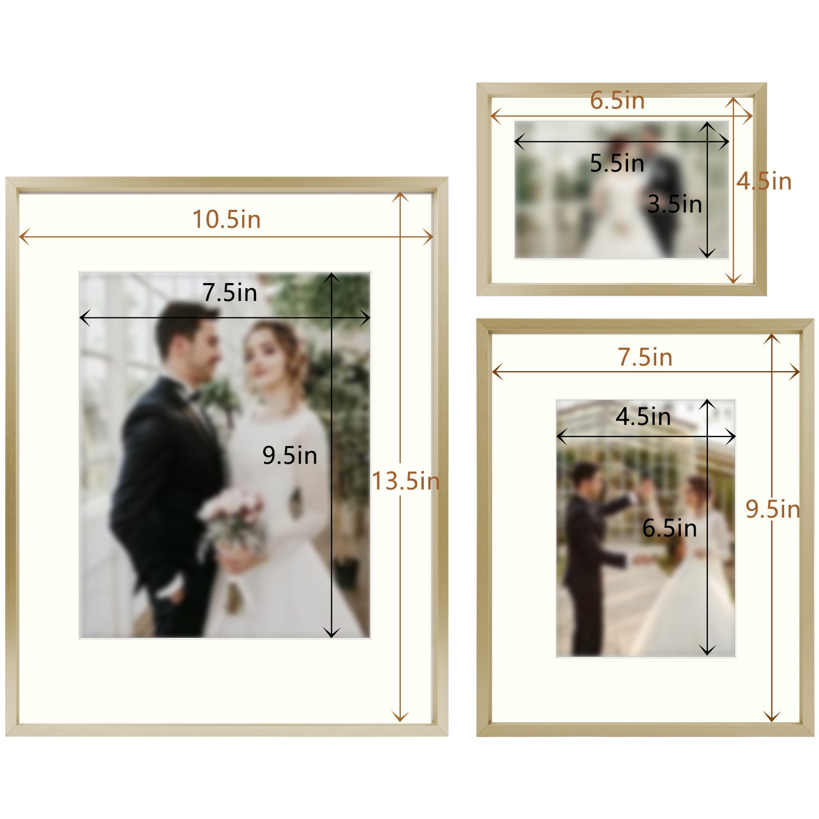 Gallery Walls Aluminum Picture Frame One 11x14, Two 8x10, and Four 5x7 Pictures with Ivory mat, Frame Thickness 0.98 Inch(28 Pack) Picture Frame Golden State Art