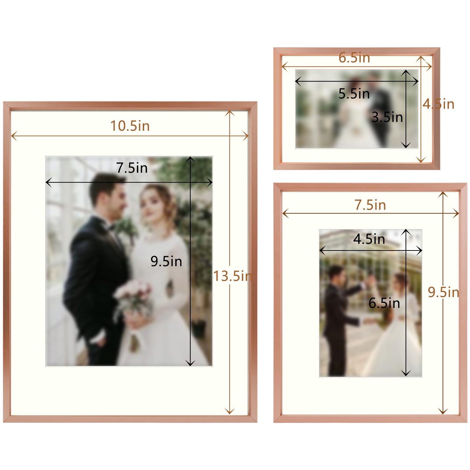 Gallery Walls Aluminum Picture Frame One 11x14, Two 8x10, and Four 5x7 Pictures with Ivory mat, Frame Thickness 0.98 Inch(28 Pack) Picture Frame Golden State Art