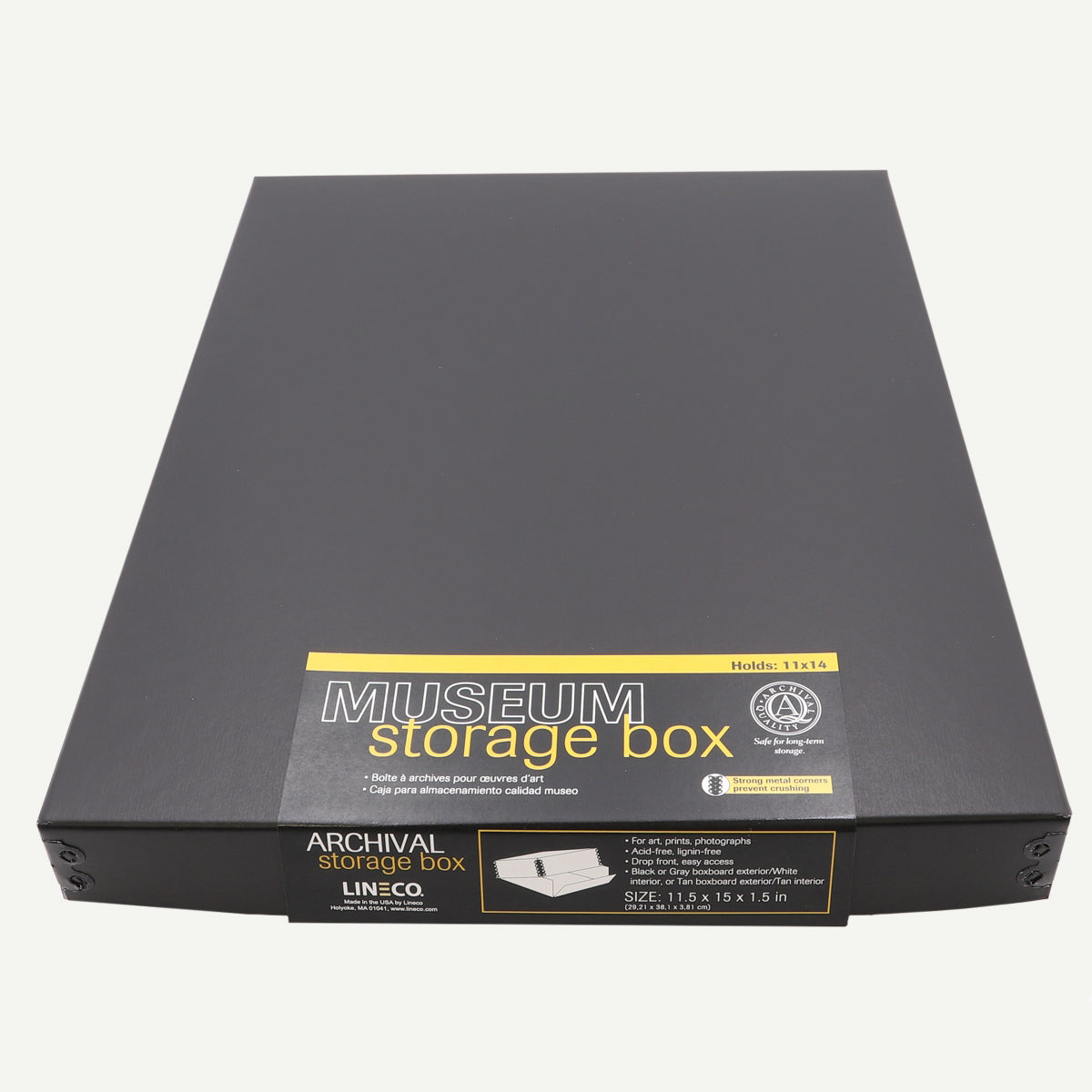 Golden State Art, Drop-Front Archival Storage Box 3 Inch Deep