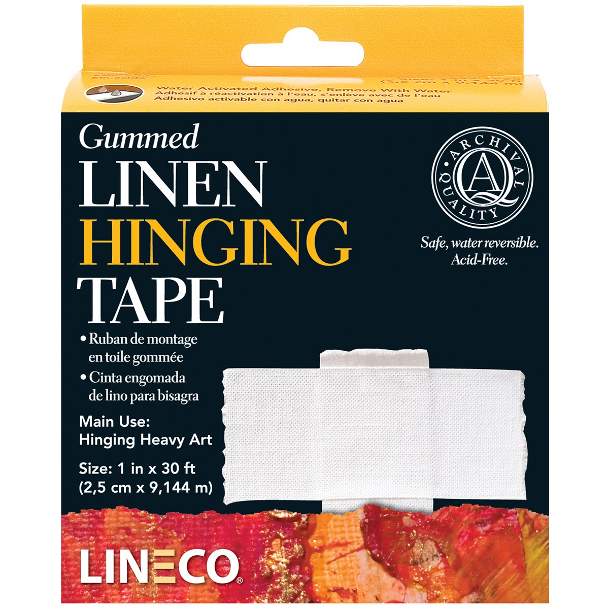 Lineco L533-1025 Gummed Linen Tape 1 In. X 30 ft., White Lineco