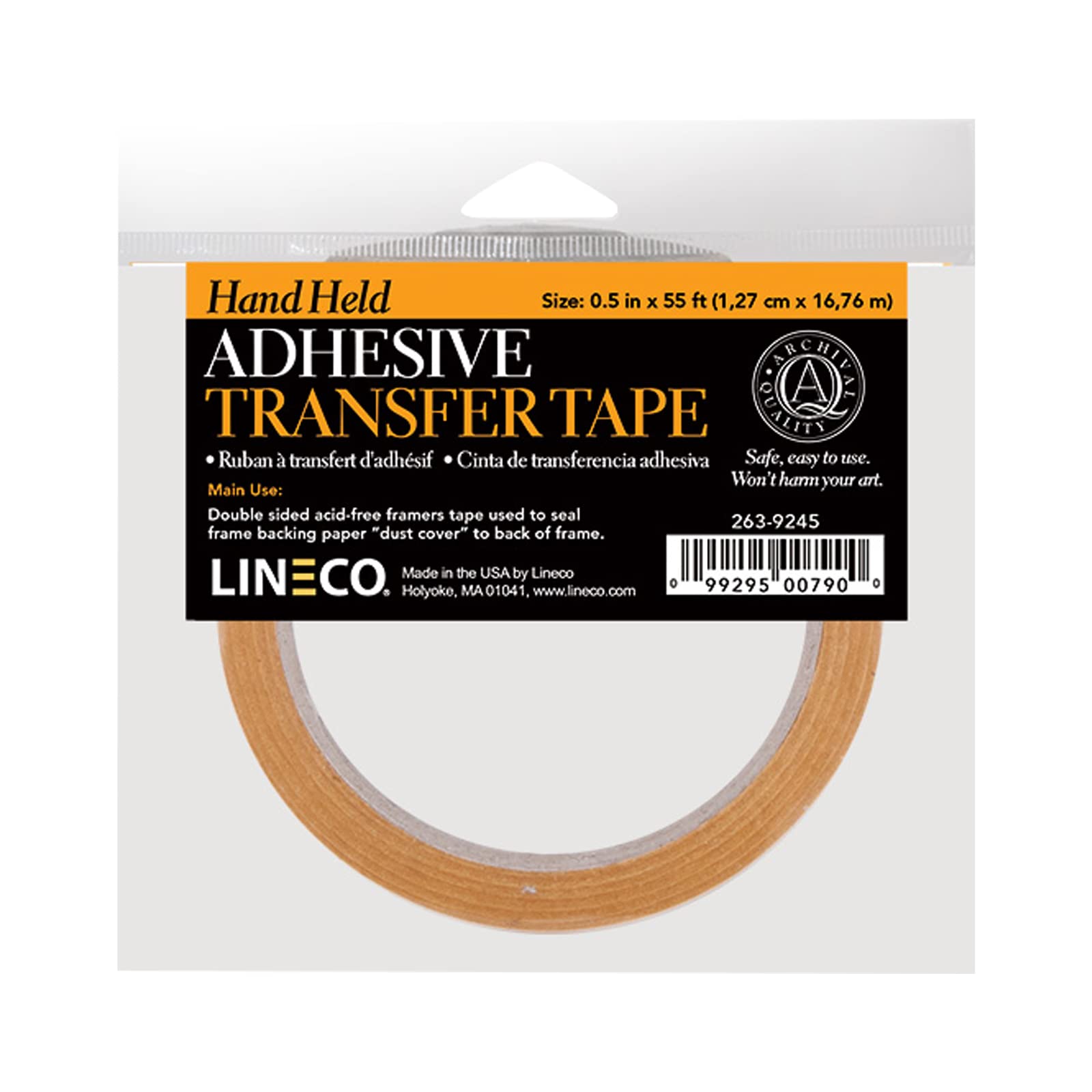 Lineco Reverse Wound Acid Free 2 mil Adesive Transfer Hand Held ATG Tape. Used in Picture Framing, Mounting of Materials Such as Paper, Wood, Plastics, and Metals. Photo Mounting Supplies Lineco