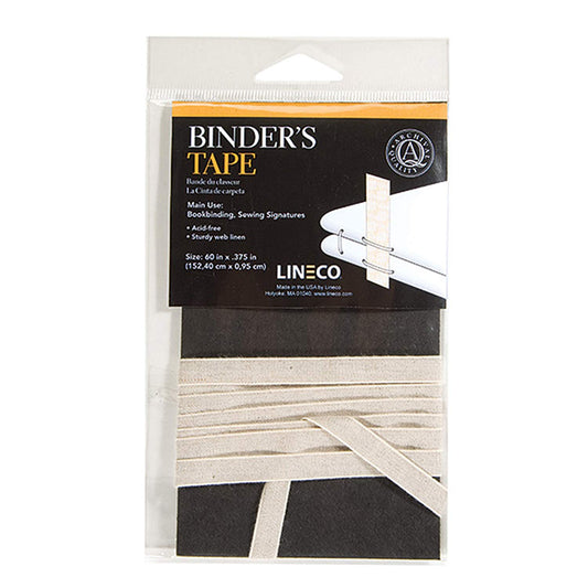 Lineco Acid-Free Sturdy Web Linen Binding Book Tape, Binder's Tape Ideal for Bookbinding, Sewing Signatures, Book Conservator, or Book Arts Enthusiast, 60 in. x 3/8 in., Neutral Color. Lineco