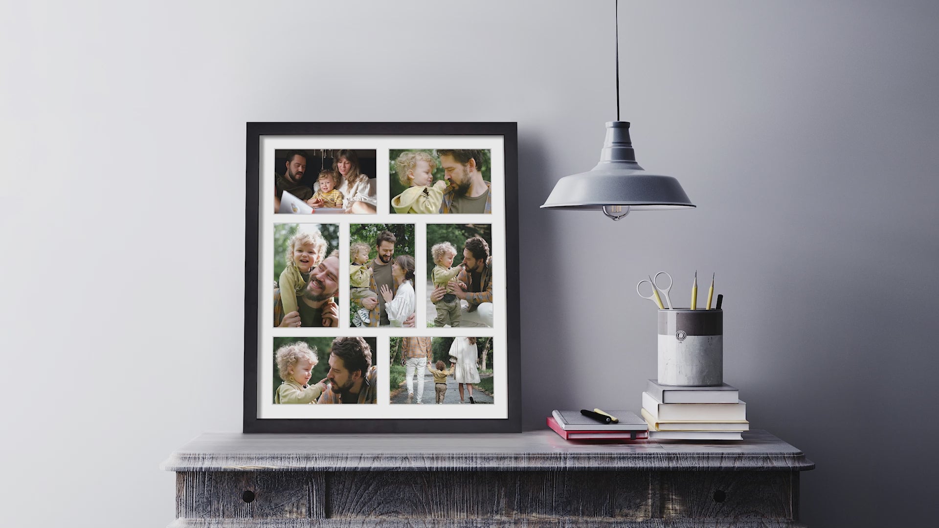 13.7x15.7 Wood Collage Frame 0.84 Inch for 7-4X6 Picture - Pack of 10