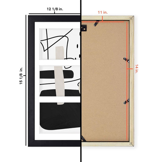 11x14 Wood Frame for Five 4x6 Picture 0.84 Inch Black - Pack of 10 Picture Frames Golden State Art