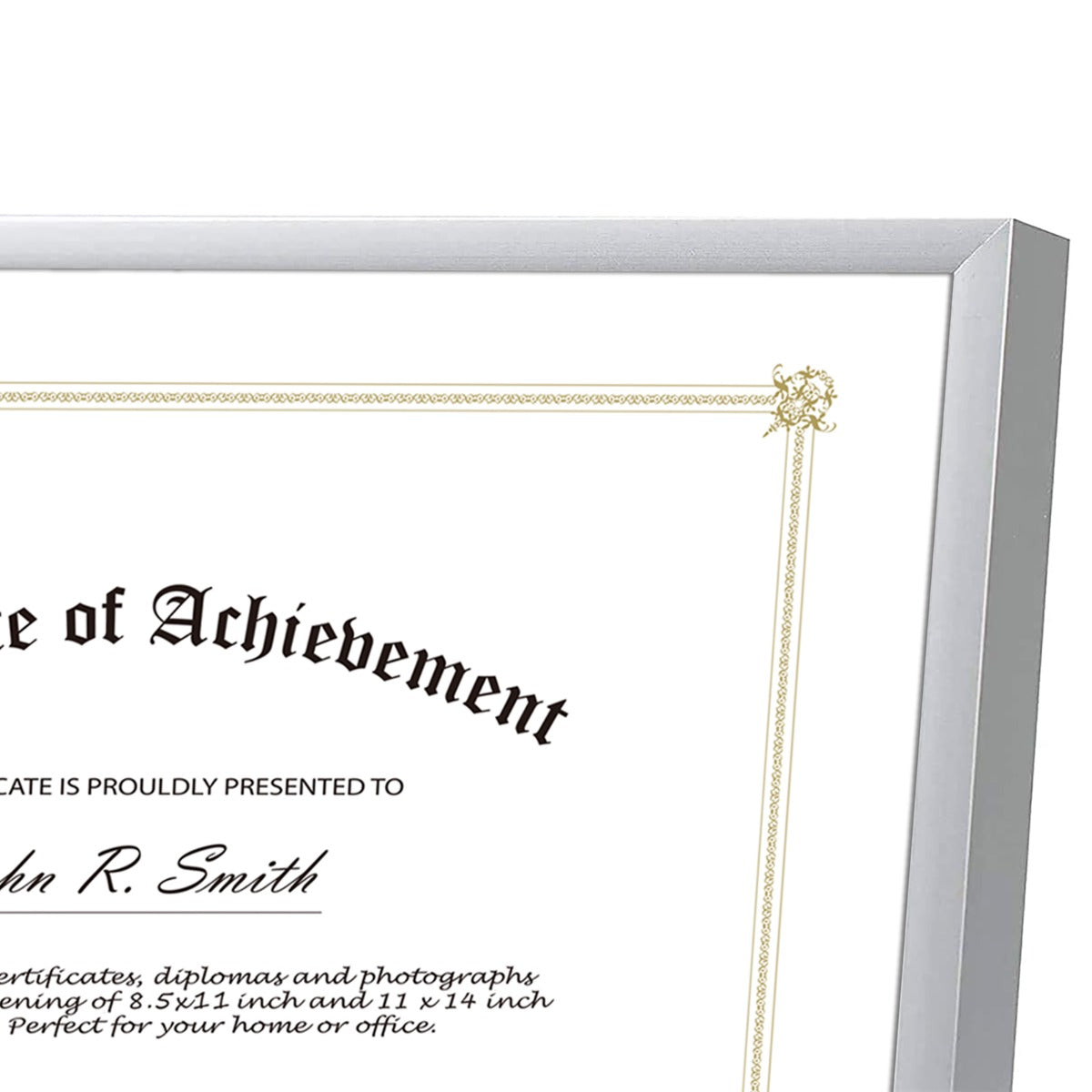 Diploma Aluminum Frames For Certificate/Document Real Glass, Frame Thickness 0.83 Inch