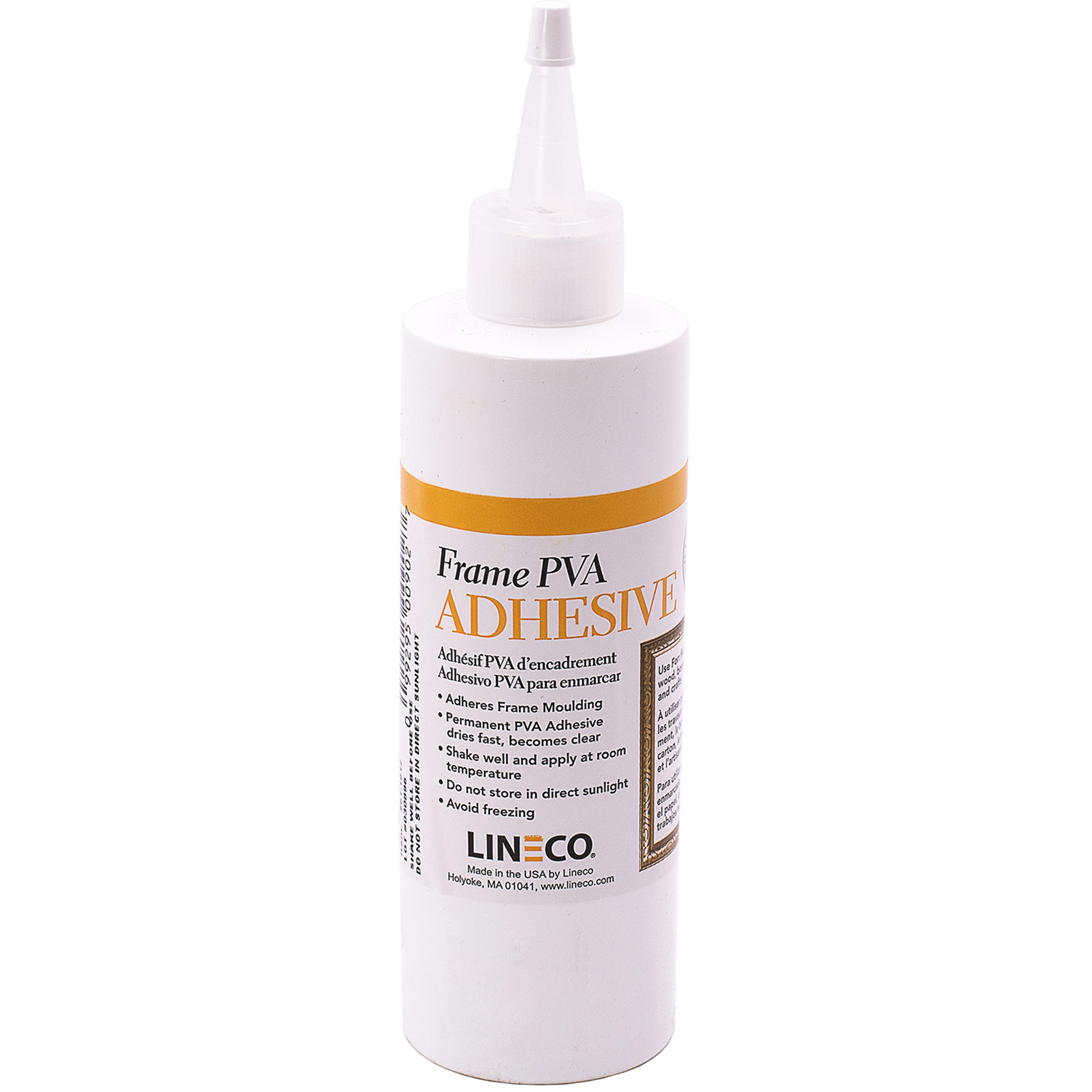  LINECO PVA Adhesive, Picture Frame Glue, Adhere Wood or MDF  Frames, Dries Clear Flexible, 16 oz, Ideal for Wood Paper Board Framing  Collage Crafts Bookbinding : Arts, Crafts & Sewing