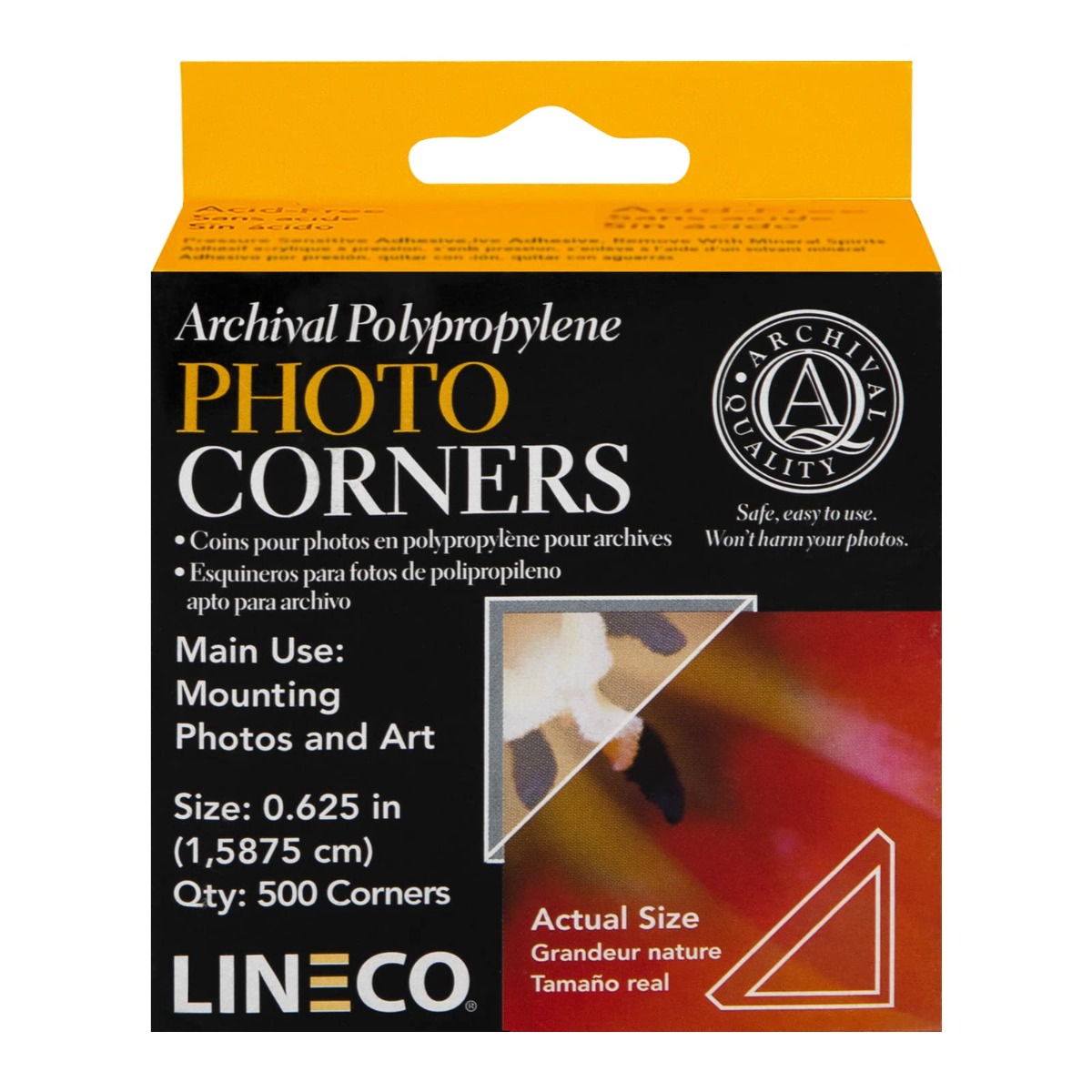 Lineco Self-Adhesive Photo Corners, Archival Quality Acid-Free Pressure  Sensitive, 0.5 Inch, Useful for Scrapbooking Mounting on Mat Boards DIY  (Pack