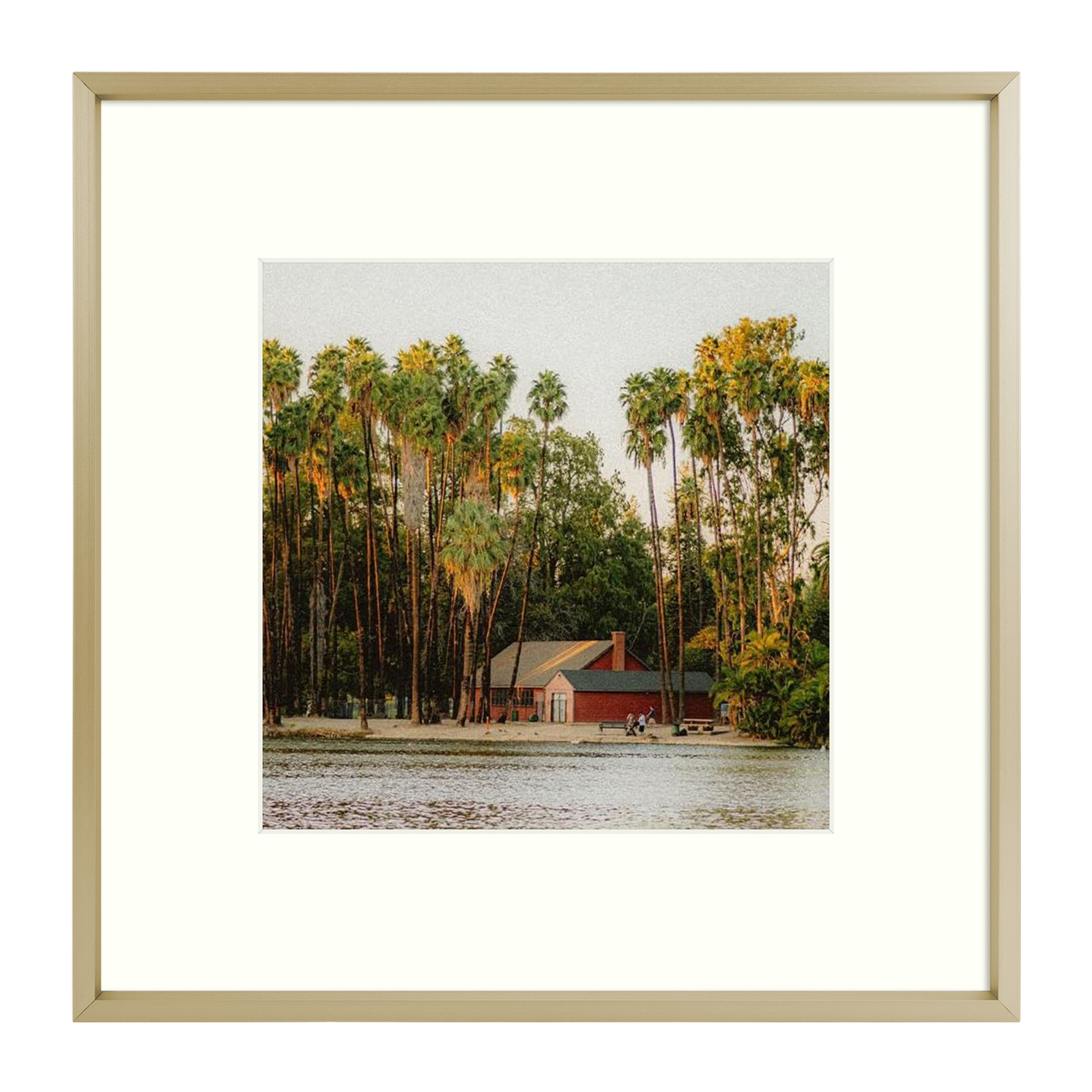 Golden State Art,BOGO 16x20 Gold Aluminum 3/10 Frame For 11x14 Picture and  Ivory Mat