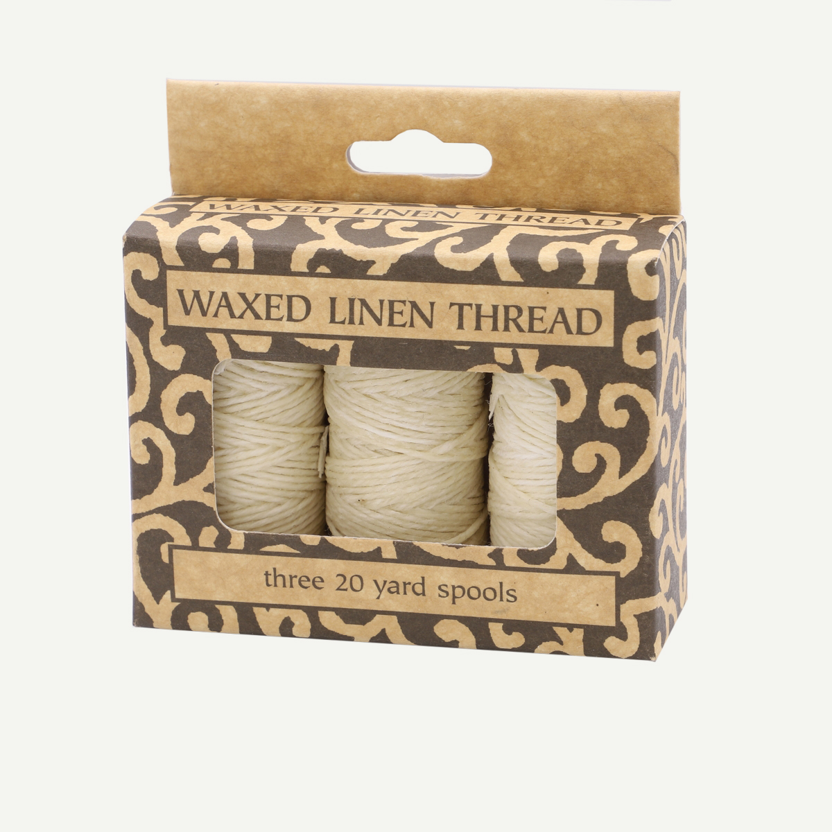 Lineco Waxed Genuine Linen Thread, 20 Yards, Pack of 3 Spools: Natural  (BBHM208)