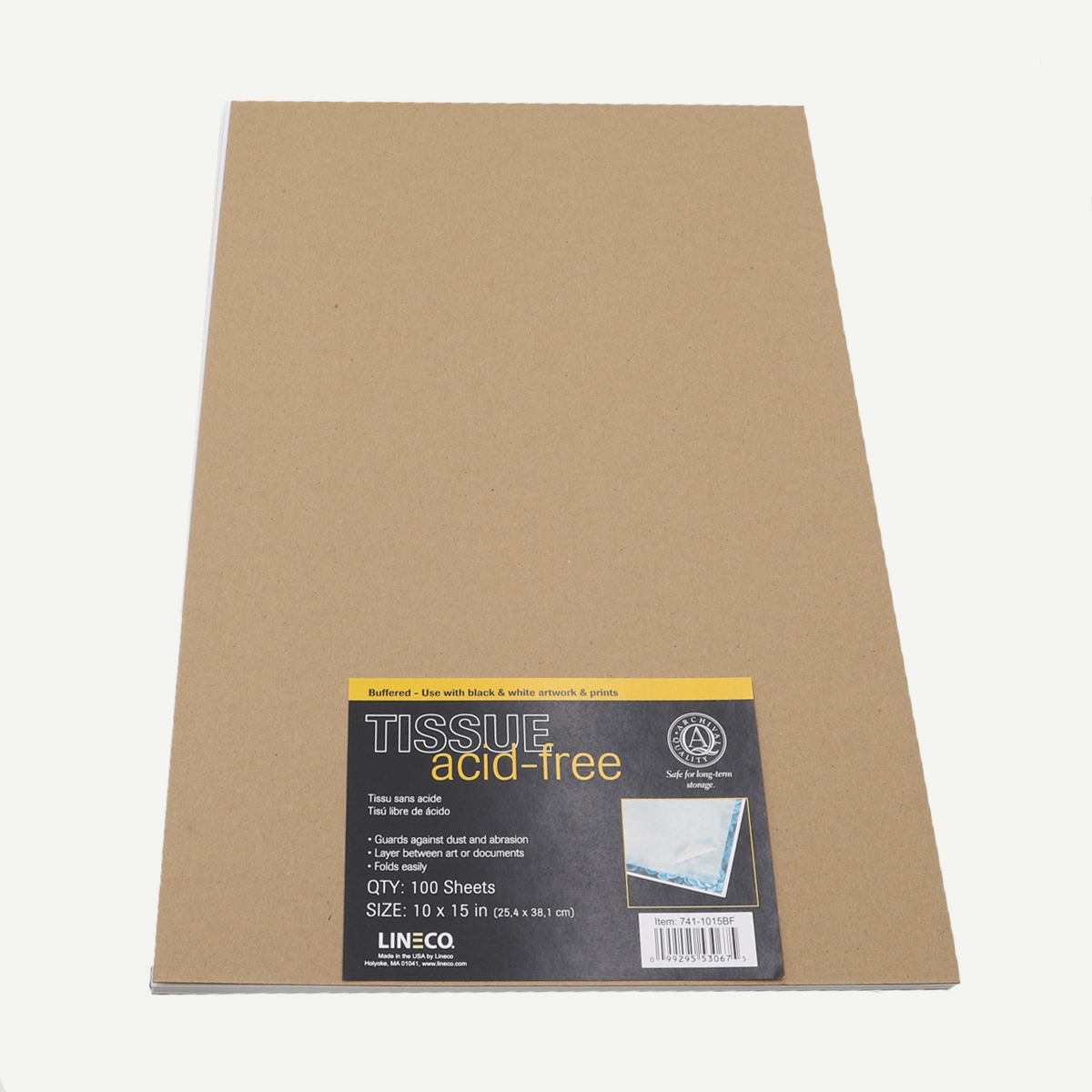 Lineco Buffered 10x15 White Acid-Free Interleaving Tissue Paper