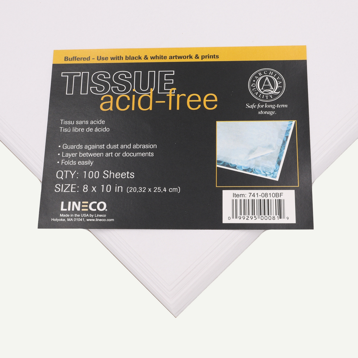 Lineco Interleaving Tissue Paper 8x10 100 Sheets