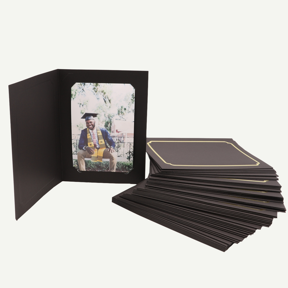 Golden State Art, Pack of 50, 5x7 Paper Photo Folders, Cardboard
