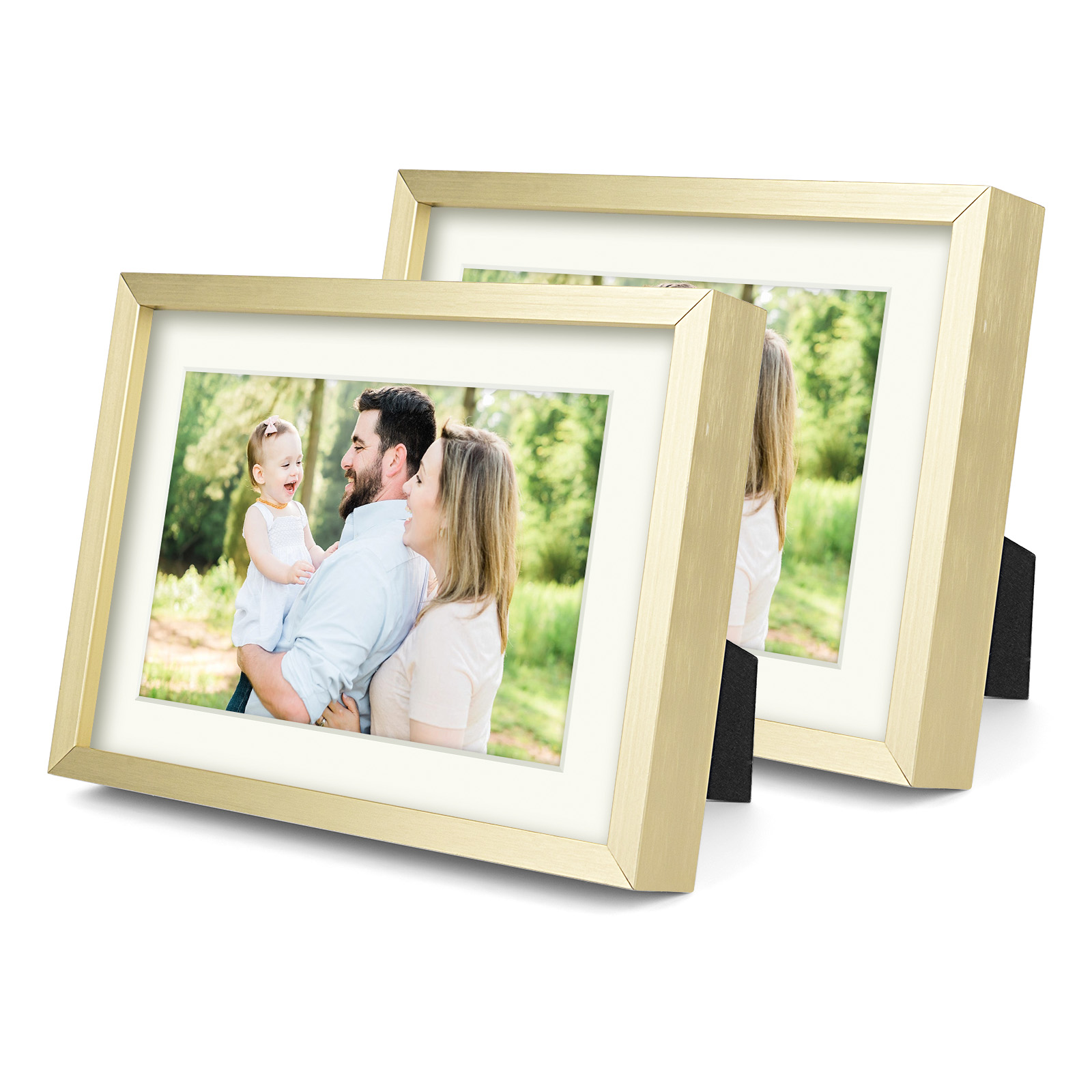 Decor Home Aluminum Photo Frames with Two 8x10, Four 7x5, Four 6x4 - 10 Pack - Gold