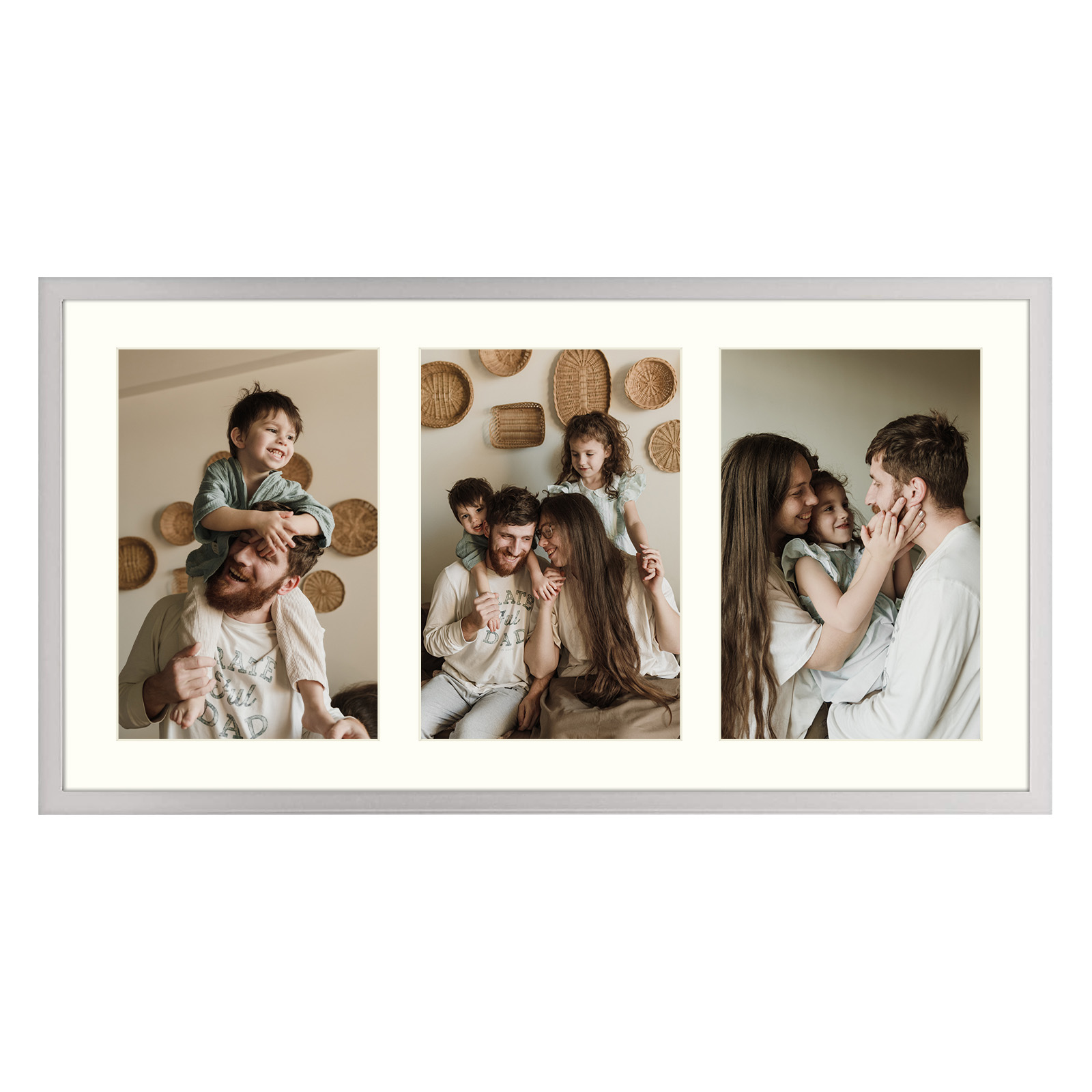 7x14 Frame for Three 4x6 Pictures White Wood (10 Pcs per Box)